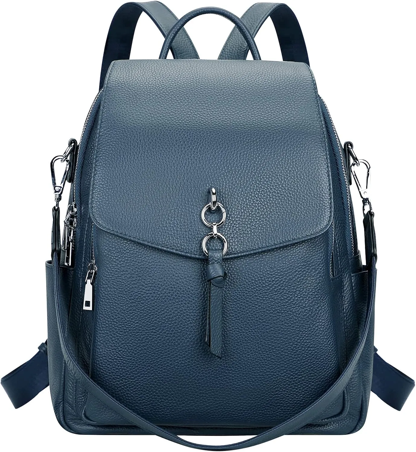 ALTOSY Women Leather Backpack Purse Fashion Convertible Ladies Shoulder Bag with Flap (S96 Indigo Blue)