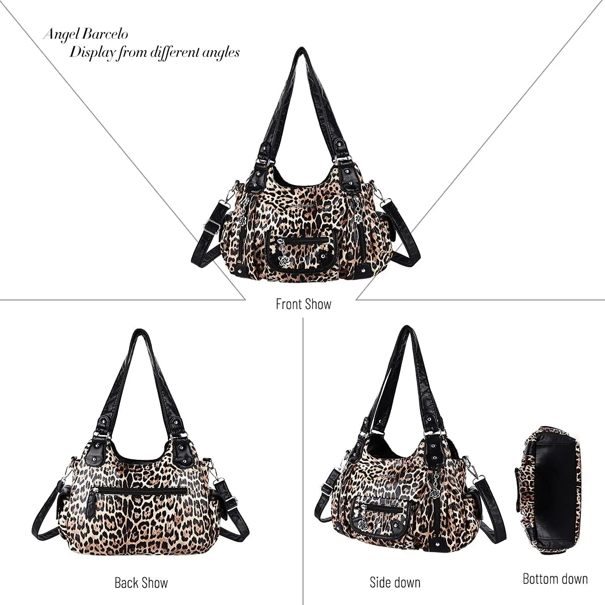 Angel Barcelo Womens Purses and Handbags PU Leather Shoulder Bag Fashion Hobo Bags for Girls