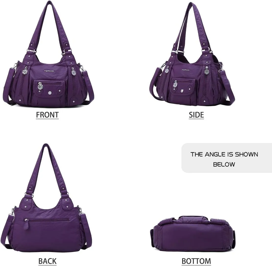 Angel Barcelo Womens Purses and Handbags PU Leather Shoulder Bag Fashion Hobo Bags for Girls