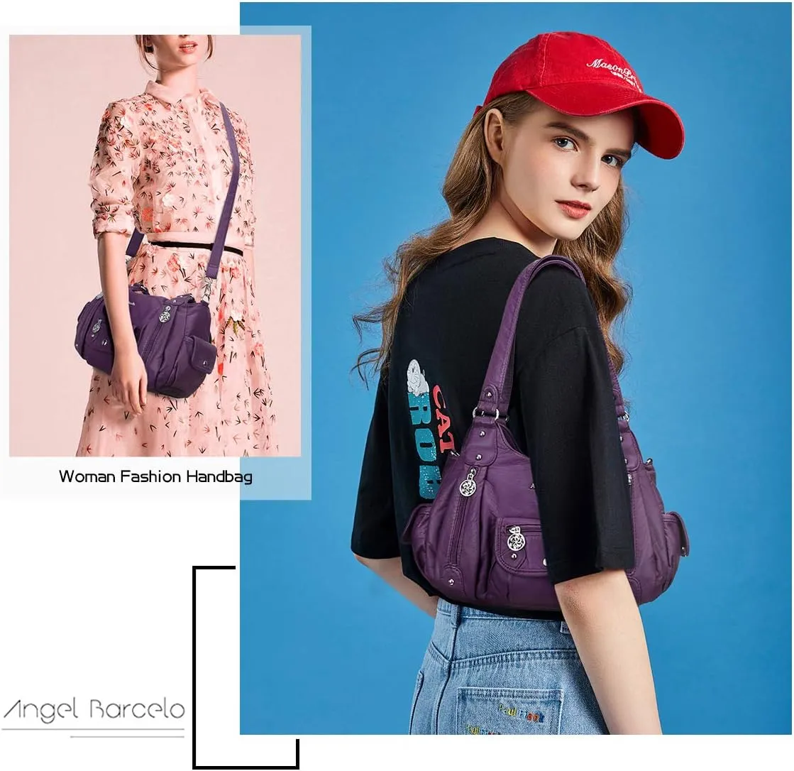 Angel Barcelo Womens Purses and Handbags PU Leather Shoulder Bag Fashion Hobo Bags for Girls