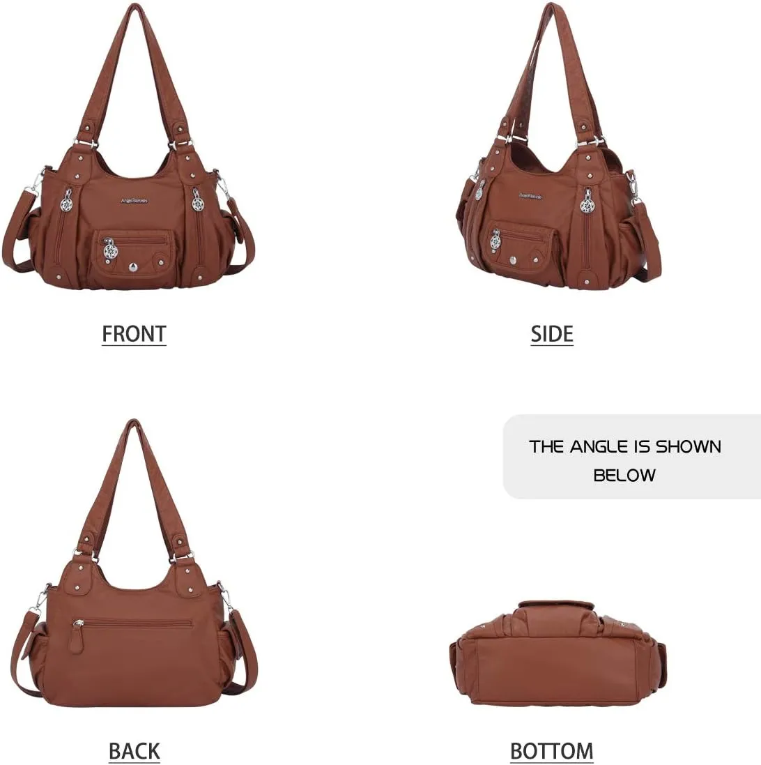 Angel Barcelo Womens Purses and Handbags PU Leather Shoulder Bag Fashion Hobo Bags for Girls
