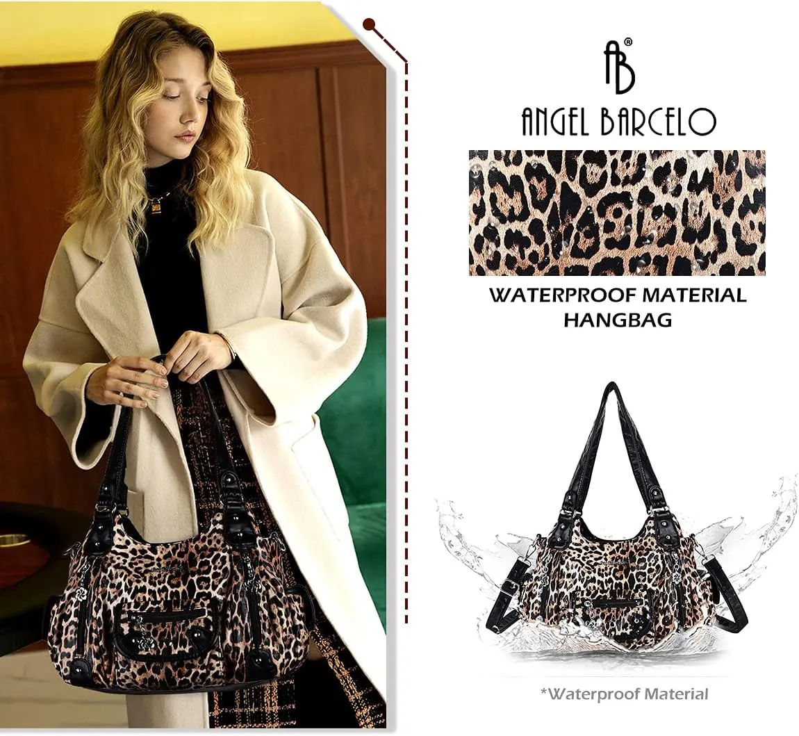 Angel Barcelo Womens Purses and Handbags PU Leather Shoulder Bag Fashion Hobo Bags for Girls