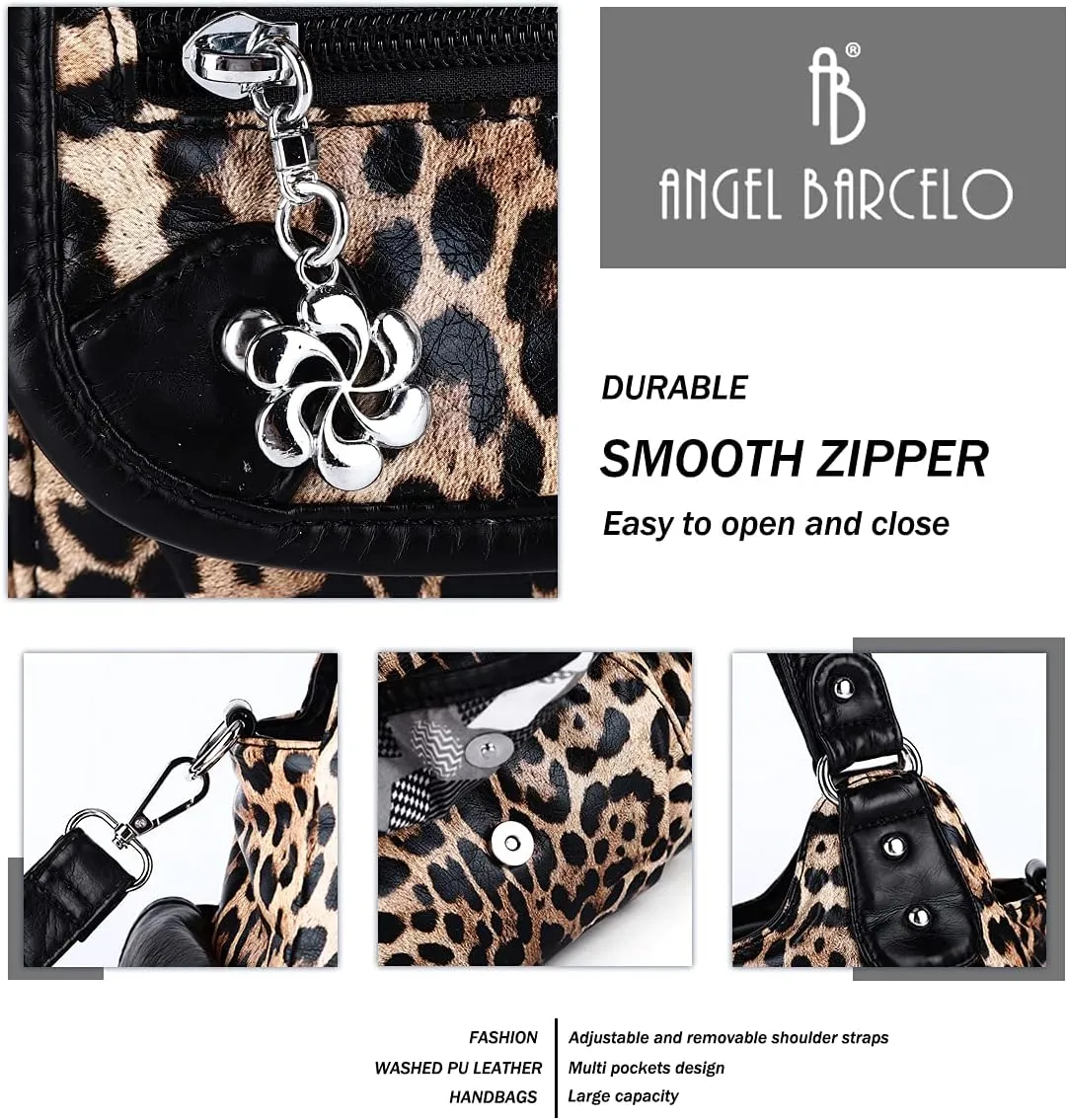 Angel Barcelo Womens Purses and Handbags PU Leather Shoulder Bag Fashion Hobo Bags for Girls
