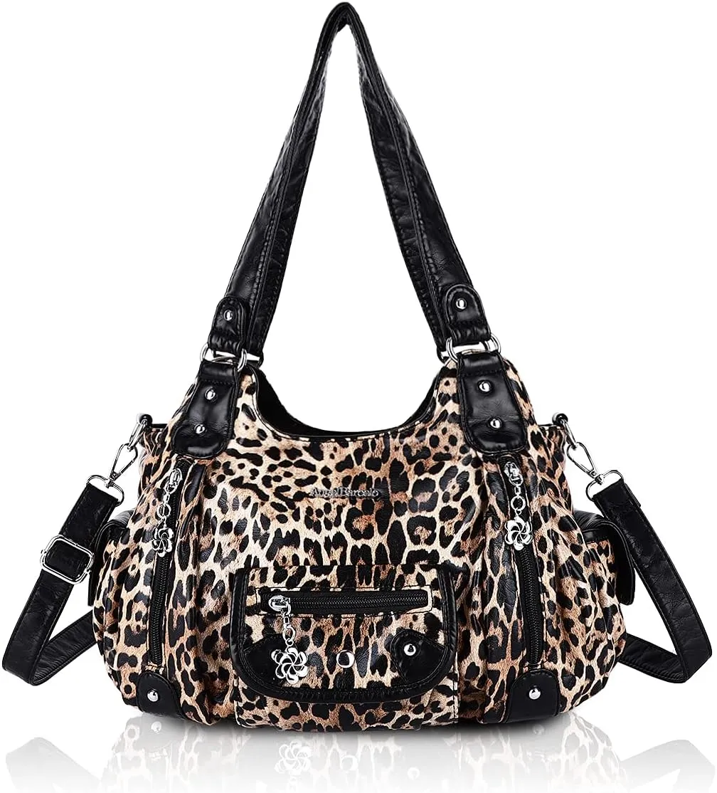 Angel Barcelo Womens Purses and Handbags PU Leather Shoulder Bag Fashion Hobo Bags for Girls