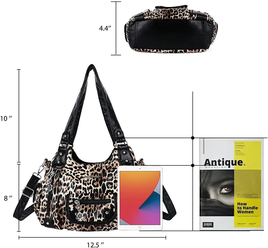 Angel Barcelo Womens Purses and Handbags PU Leather Shoulder Bag Fashion Hobo Bags for Girls