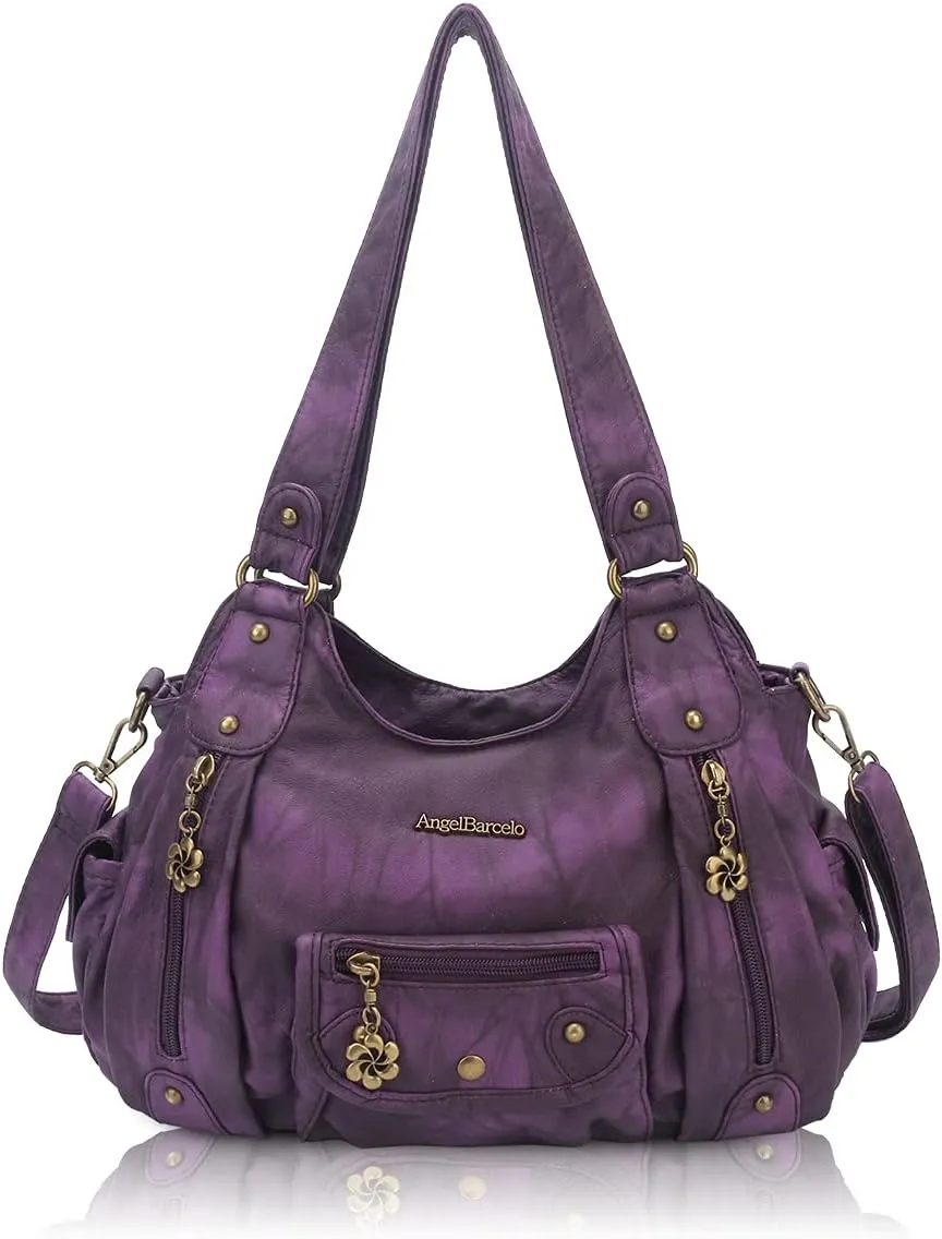 Angel Barcelo Womens Purses and Handbags PU Leather Shoulder Bag Fashion Hobo Bags for Girls