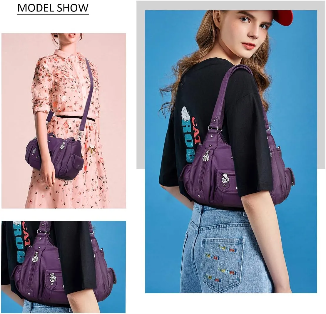Angel Barcelo Womens Purses and Handbags PU Leather Shoulder Bag Fashion Hobo Bags for Girls