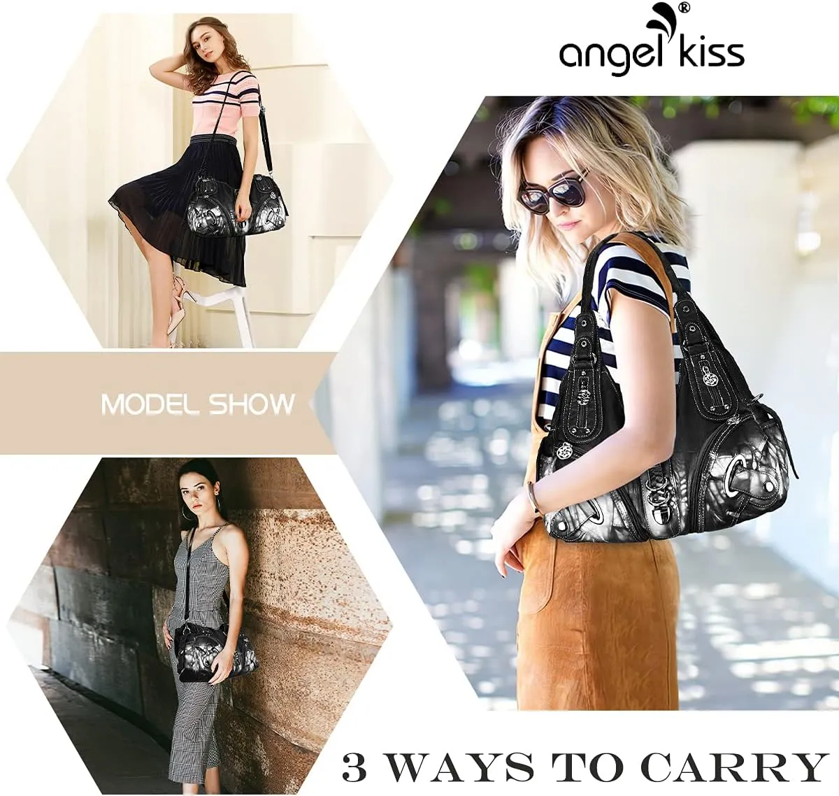 Angelkiss Hobo Purses and handbags for Women Satchel Handbag Women Purses Large Daily Shoulder Bags