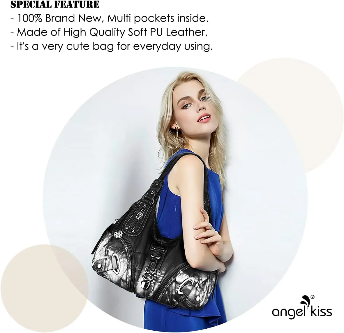Angelkiss Hobo Purses and handbags for Women Satchel Handbag Women Purses Large Daily Shoulder Bags