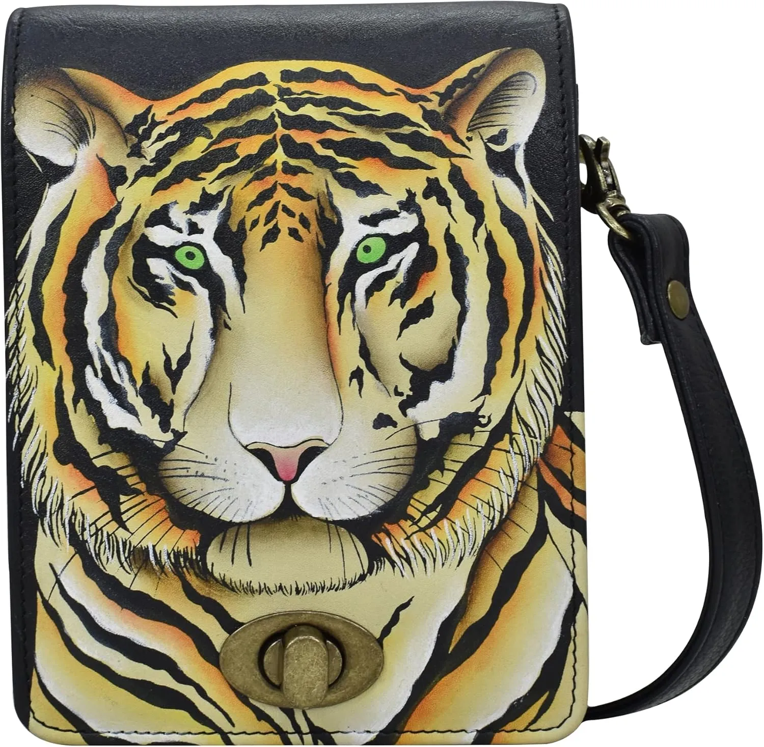 Anna by Anuschka Women's Hand-painted Leather Flap Convertible Crossbody Belt Bag