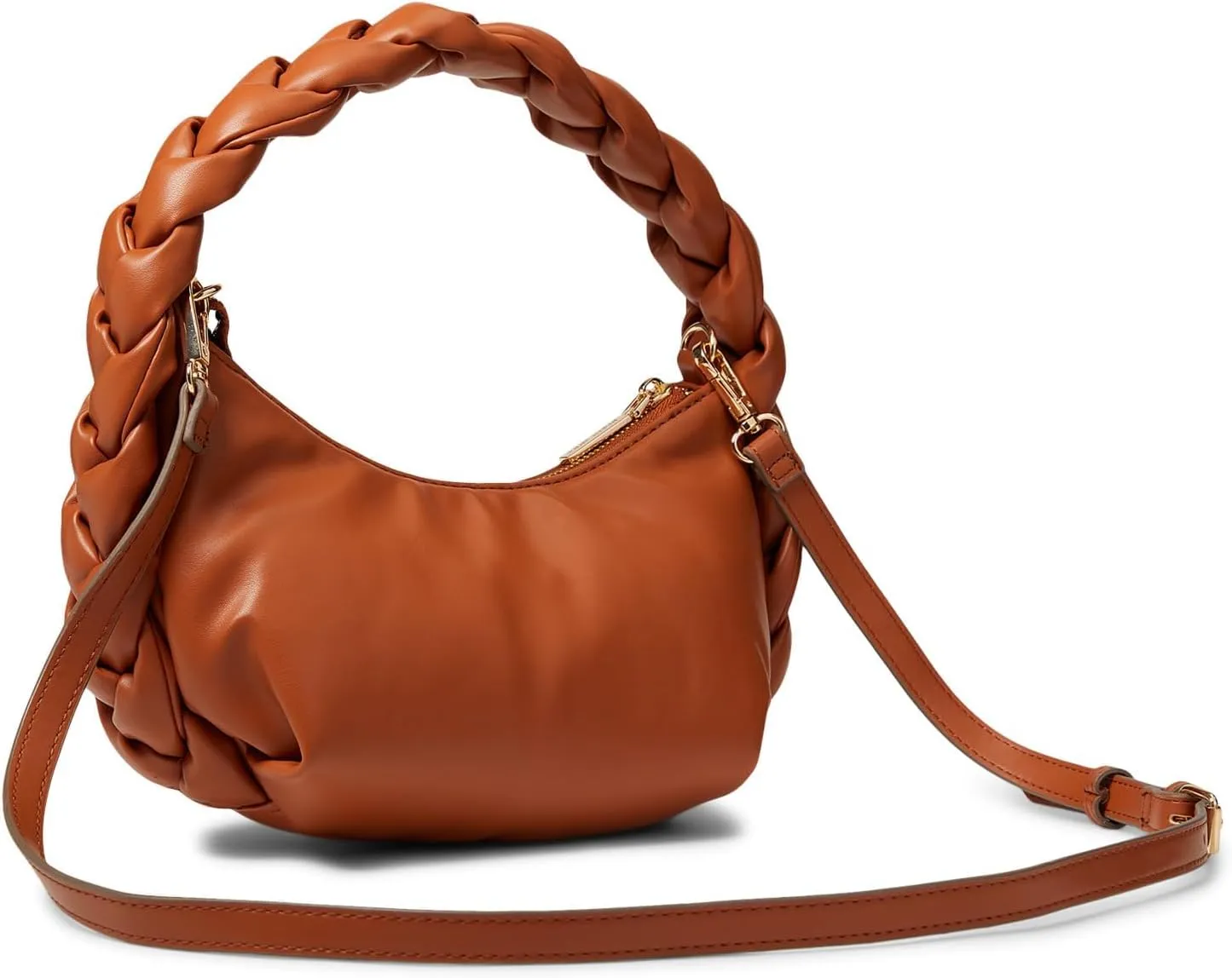 Anne Klein Convertible Crescent Shoulder Bag w/Braided Trim