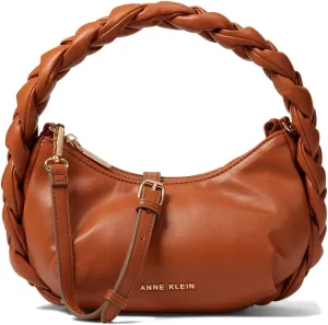 Anne Klein Convertible Crescent Shoulder Bag w/Braided Trim