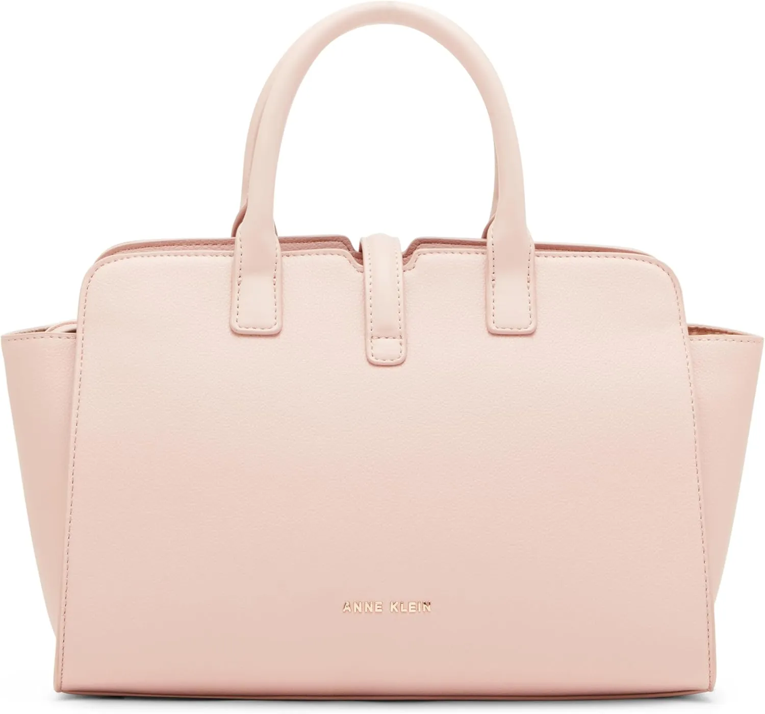 Anne Klein Sculpted Buckle Satchel with Convertible Strap