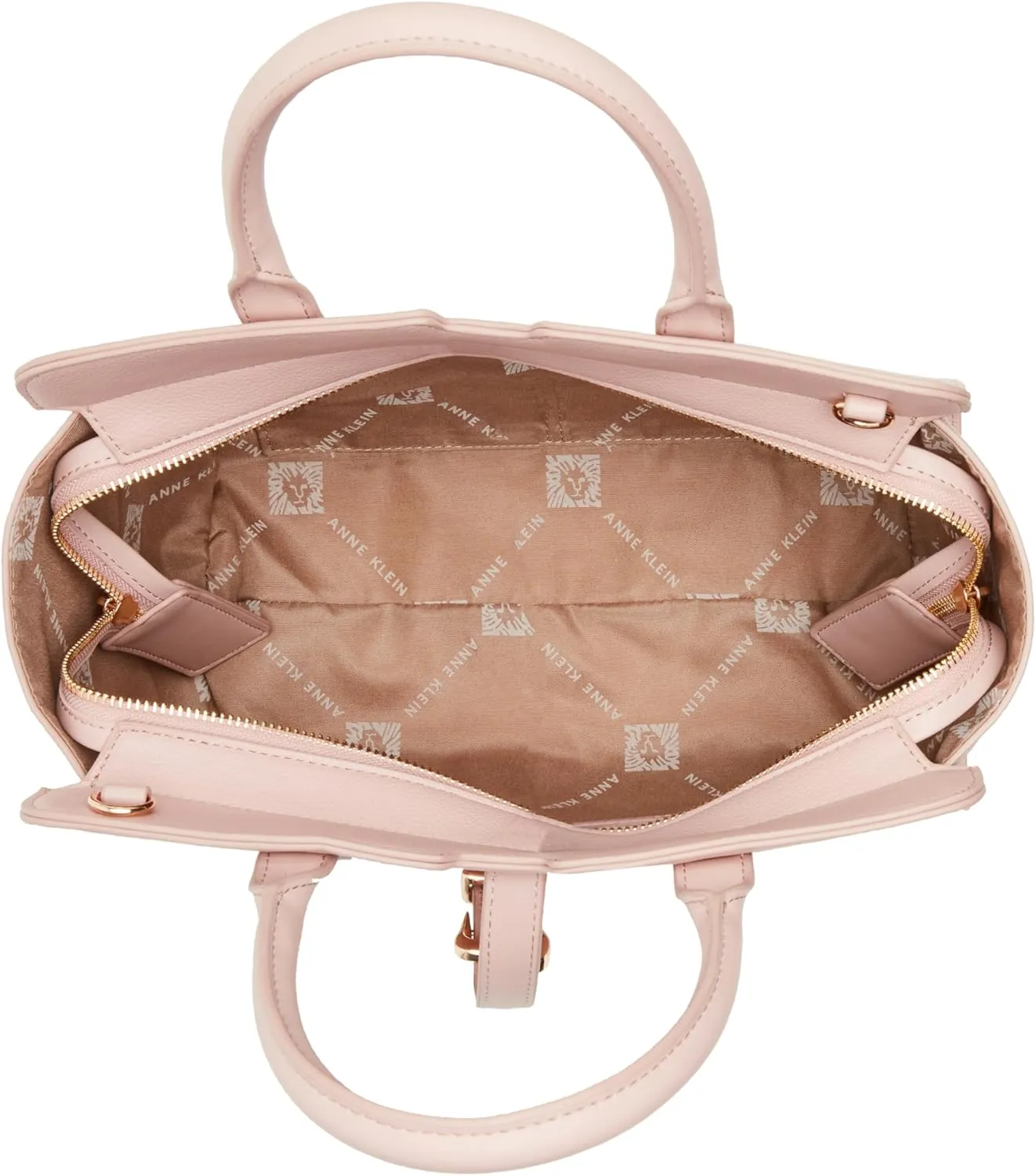 Anne Klein Sculpted Buckle Satchel with Convertible Strap