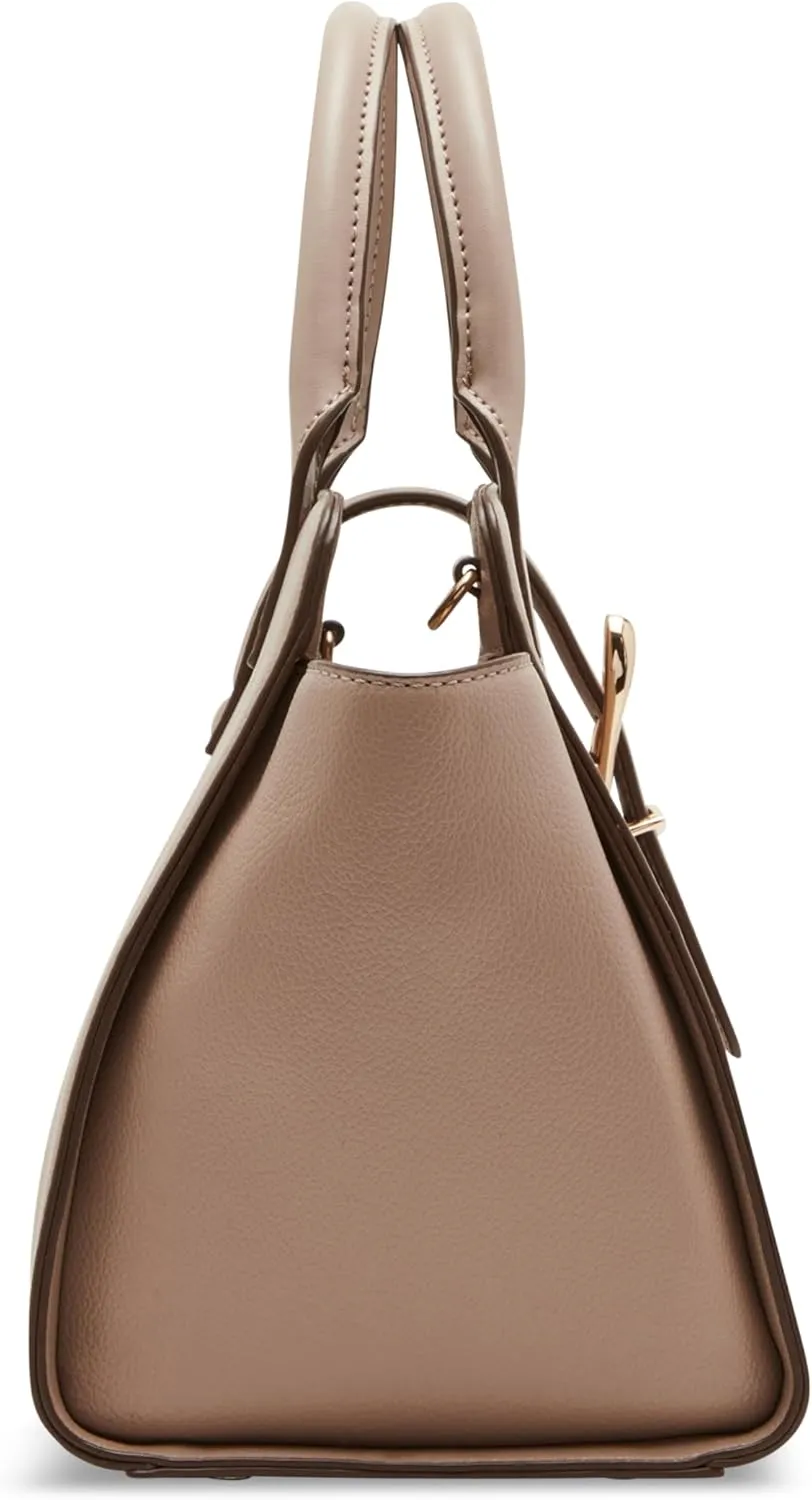 Anne Klein Sculpted Buckle Satchel with Convertible Strap