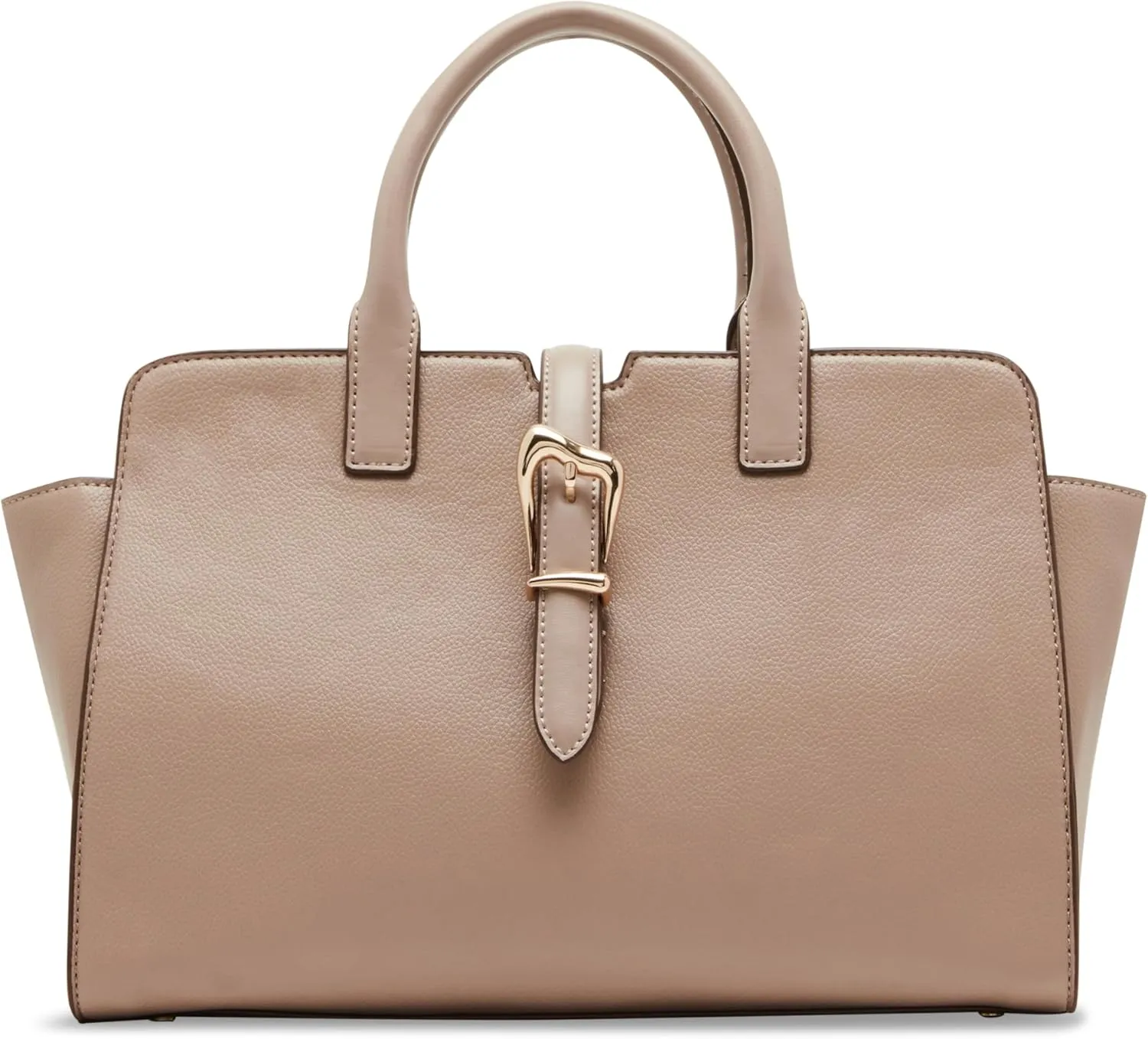 Anne Klein Sculpted Buckle Satchel with Convertible Strap