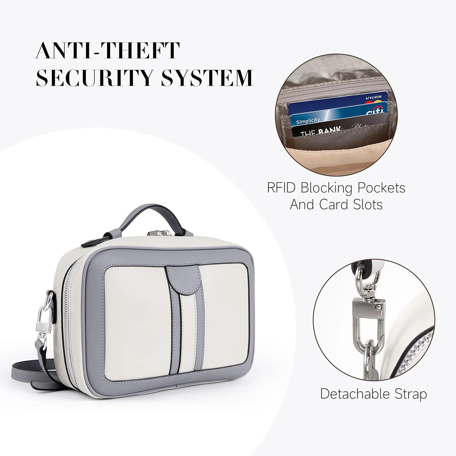 Anti Theft Crossbody Bag For Women Men Trendy. Rfid Blocking Bag Locking Zippered Travel Bag Top Handle Shoulder Handbags