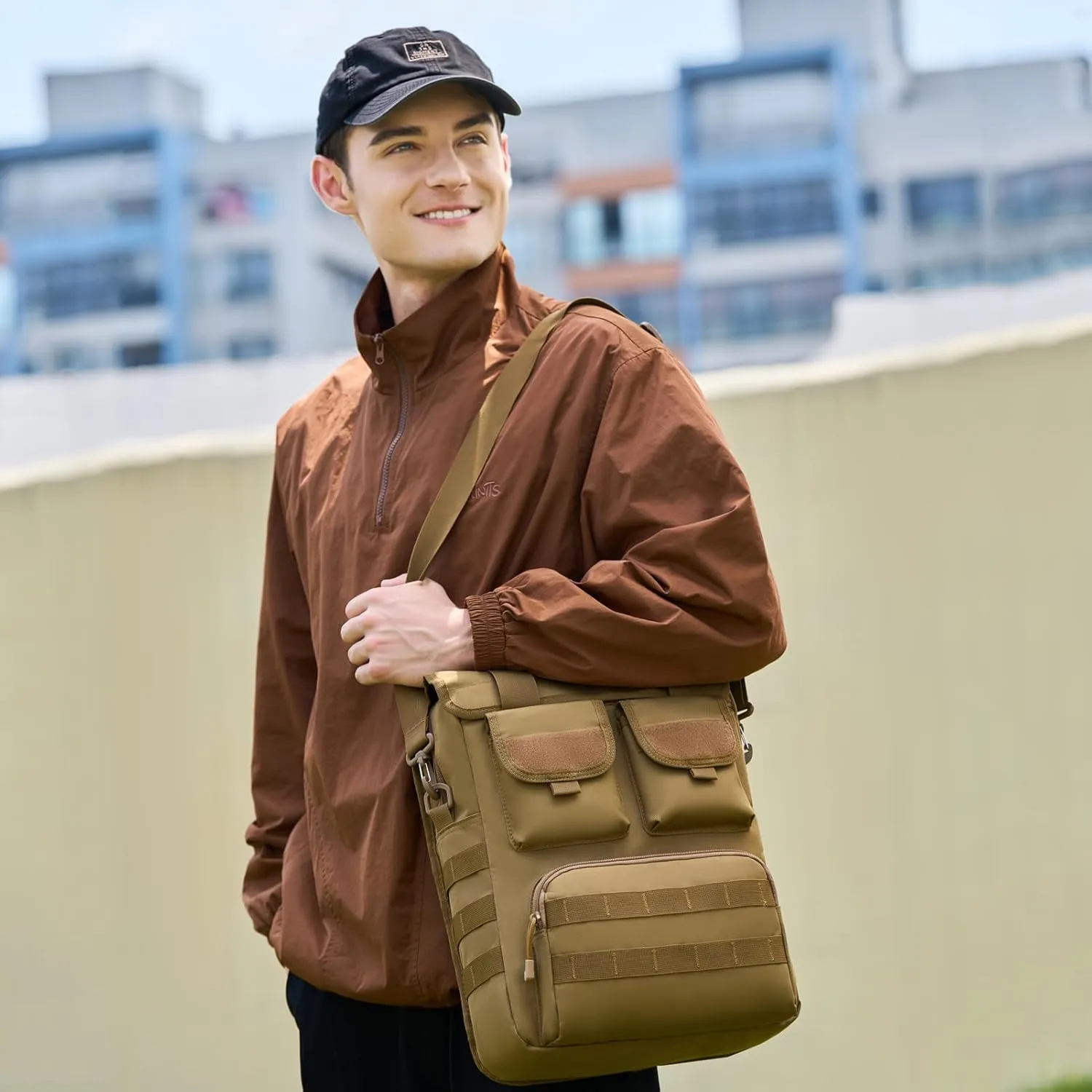 ArcEnCiel Tactical Messenger Bag Men MOLLE Sling Pack Briefcase Gear Handbags Utility Carry Satchel
