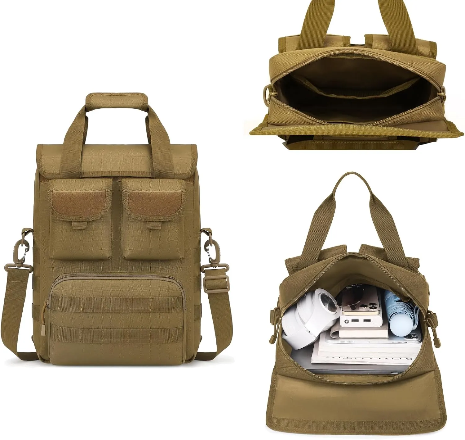 ArcEnCiel Tactical Messenger Bag Men MOLLE Sling Pack Briefcase Gear Handbags Utility Carry Satchel