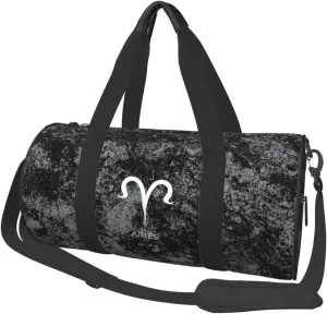 Aries Sign Convertible Garment Bag with Shoulder Strap, Carry on Garment Duffel Bag for Men Women - Rolling Foldable for Travel Luggage Bags (Black)