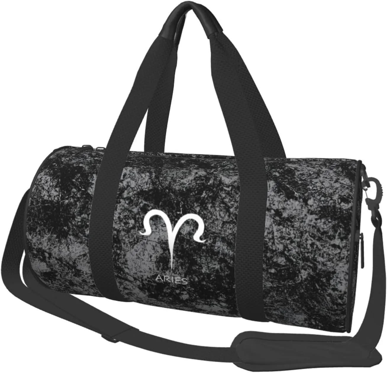 Aries Sign Convertible Garment Bag with Shoulder Strap, Carry on Garment Duffel Bag for Men Women - Rolling Foldable for Travel Luggage Bags (Black)