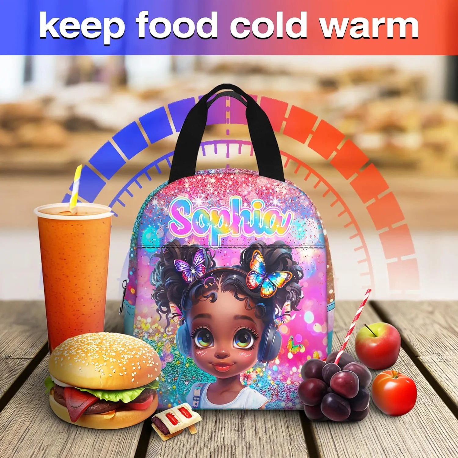 Artsadd Custom Kids Backpack with Name Personalized School Backpacks for Girls Boys Customized School Bookbag for Kids with Lunch Box Bookbag for Daughter Son Fashion Unique Gift for Kindergarten