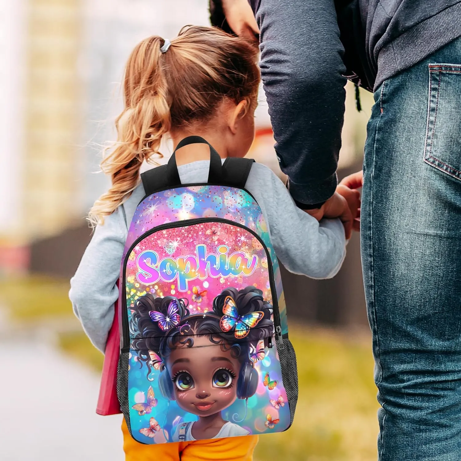 Artsadd Custom Kids Backpack with Name Personalized School Backpacks for Girls Boys Customized School Bookbag for Kids with Lunch Box Bookbag for Daughter Son Fashion Unique Gift for Kindergarten