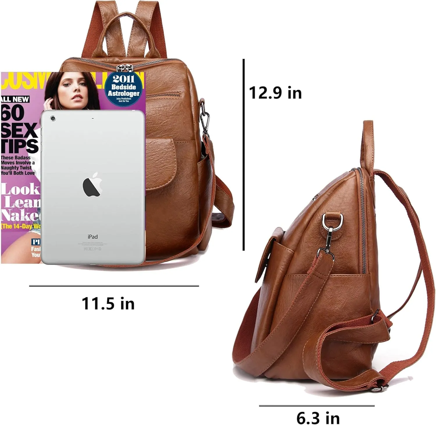 ASDSSRY Women Fashion Backpack Purse Waterproof Bookbags Travel Shopping Rucksack Convertible Ladies Shoulder Bag