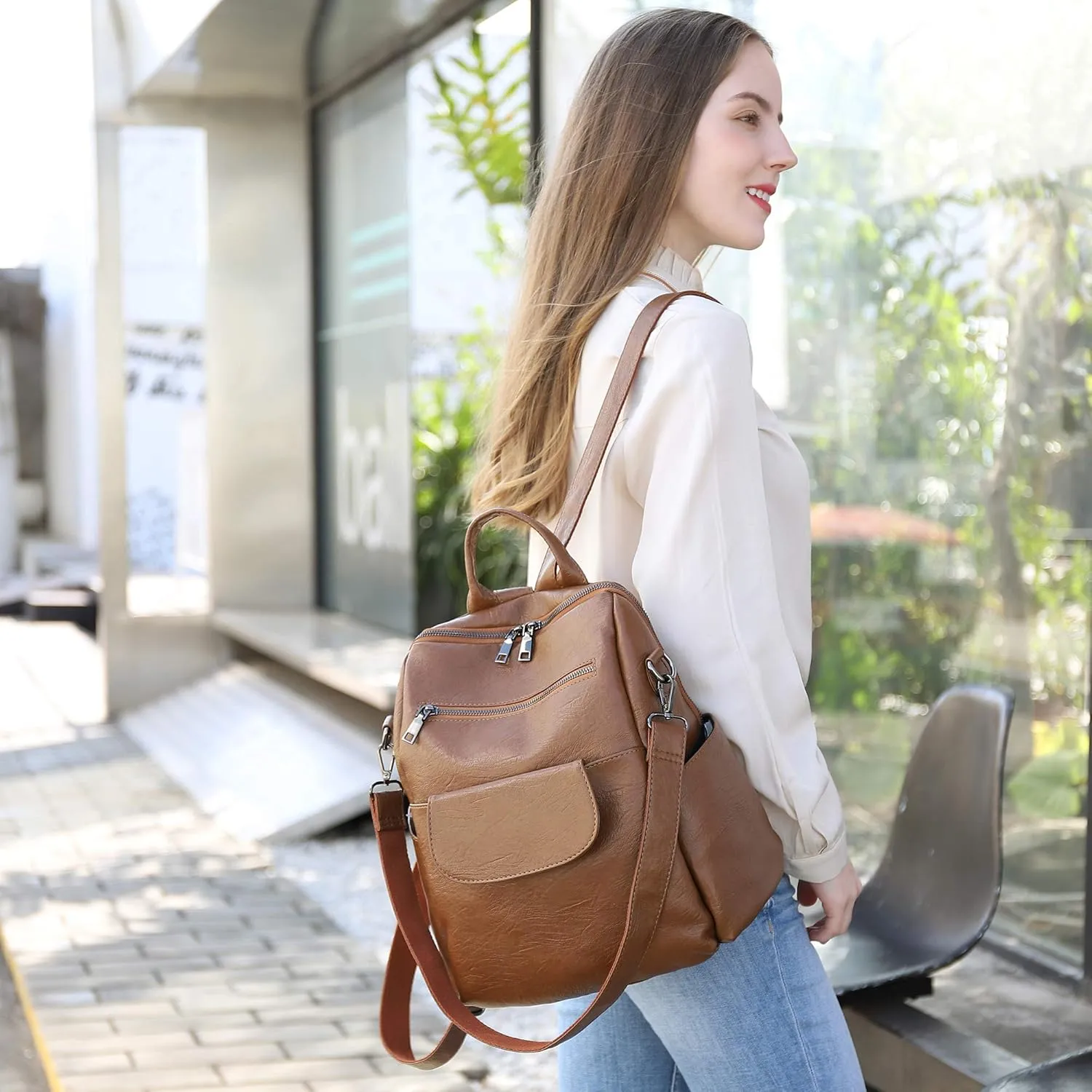 ASDSSRY Women Fashion Backpack Purse Waterproof Bookbags Travel Shopping Rucksack Convertible Ladies Shoulder Bag