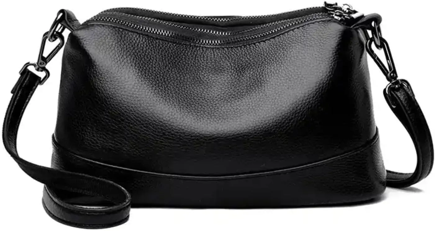 Aslana Floral-Embossed Genuine Leather Shoulder Crossbody Bag Handbag for Women