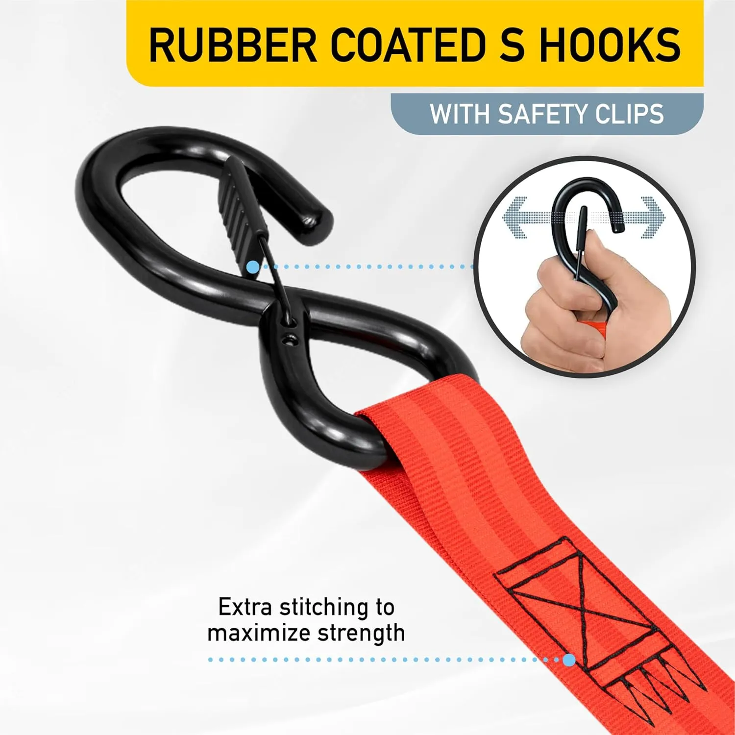 AUGO Retractable Ratchet Straps | 4 Heavy Duty Ratchet Straps Self Retractable Tie Downs with Soft Loops & Storage Bag for Motorcycle, Truck, Trailer, Cargo Van | 1200 Lb Break Strength 1” x 10’