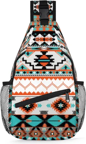 Aztec Sling Backpack for Women, Mini Travel Hiking Daypack Small Crossbody Shoulder Bag