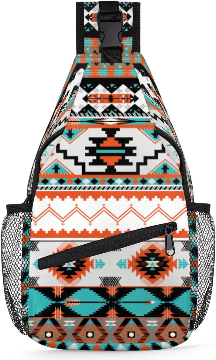 Aztec Sling Backpack for Women, Mini Travel Hiking Daypack Small Crossbody Shoulder Bag