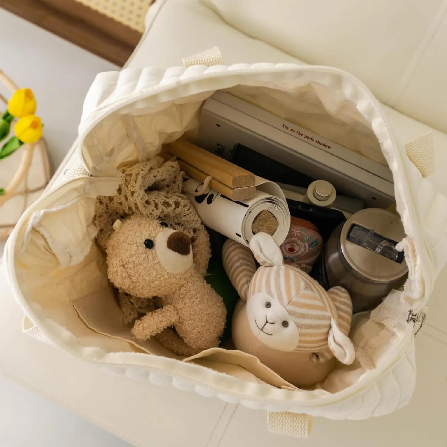 Baby Diaper Tote Bag Stroller Storage Bag Infant Carriages Diaper Organizer Pouches Handbag Embroidered Mommy Bag