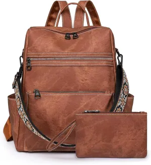 Backpack Purse for Women Pu Leather Travel Backpack Fashion Designer Shoulder Bag Ladies Convertible Handbags
