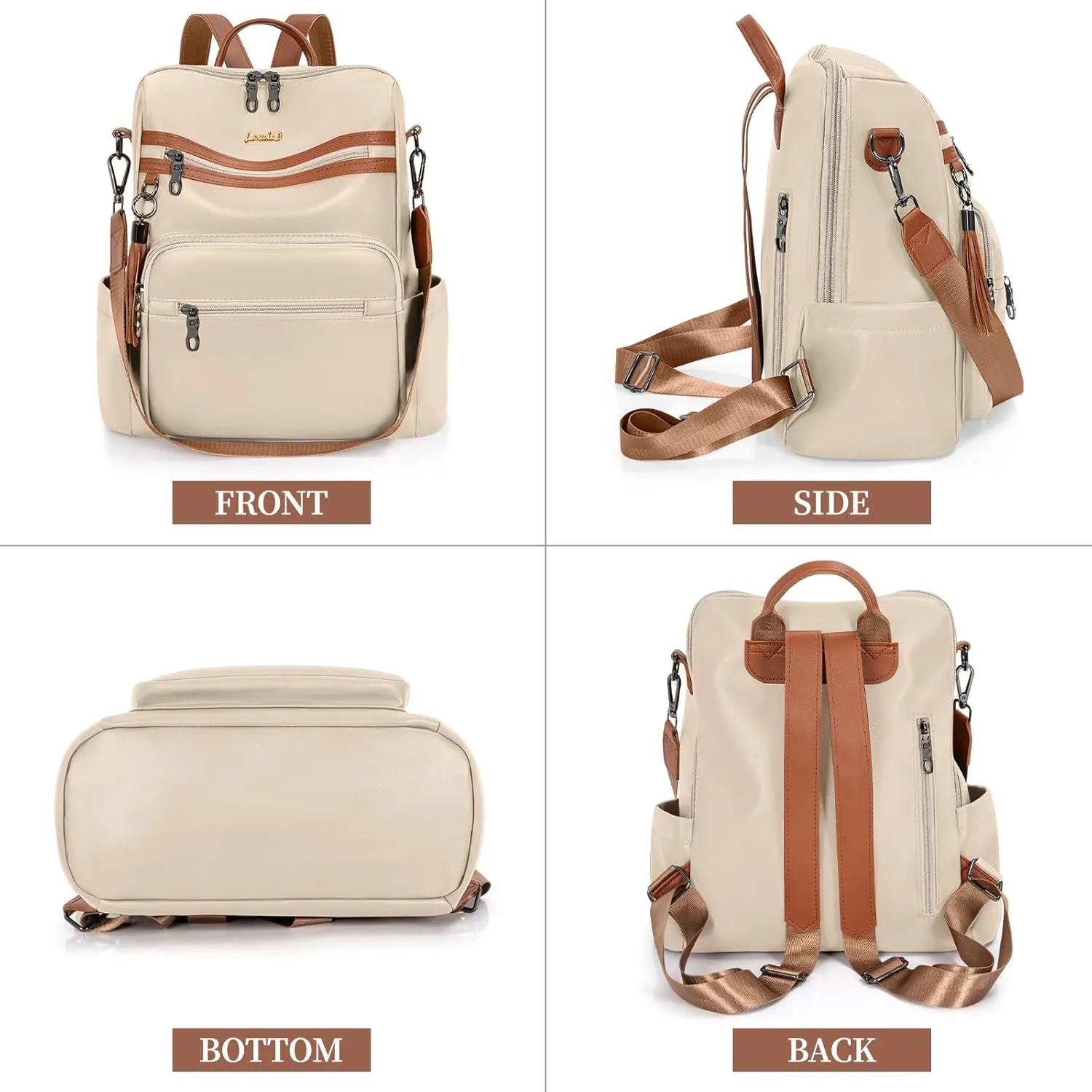 Backpack Purse for Women Travel Convertible Shoulder Tassel Bag Ladies Work Travel Handbags