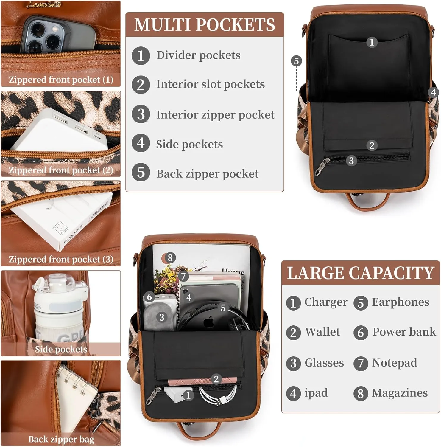 Backpack Purse for Women Travel Convertible Shoulder Tassel Bag Ladies Work Travel Handbags