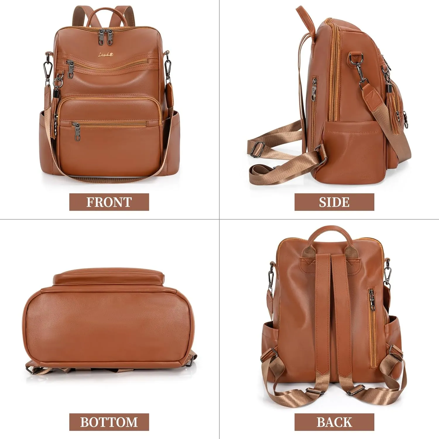 Backpack Purse for Women Travel Convertible Shoulder Tassel Bag Ladies Work Travel Handbags