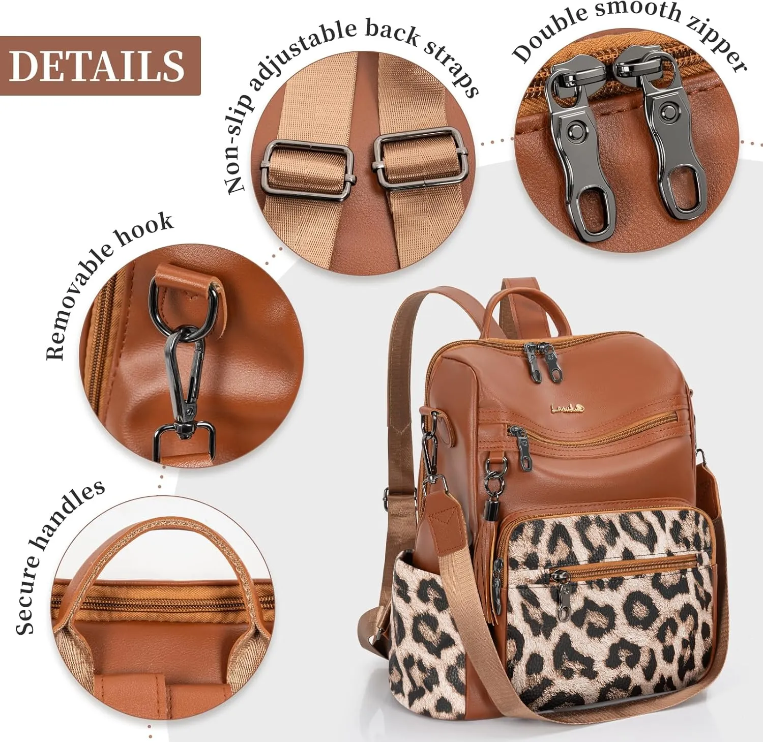 Backpack Purse for Women Travel Convertible Shoulder Tassel Bag Ladies Work Travel Handbags