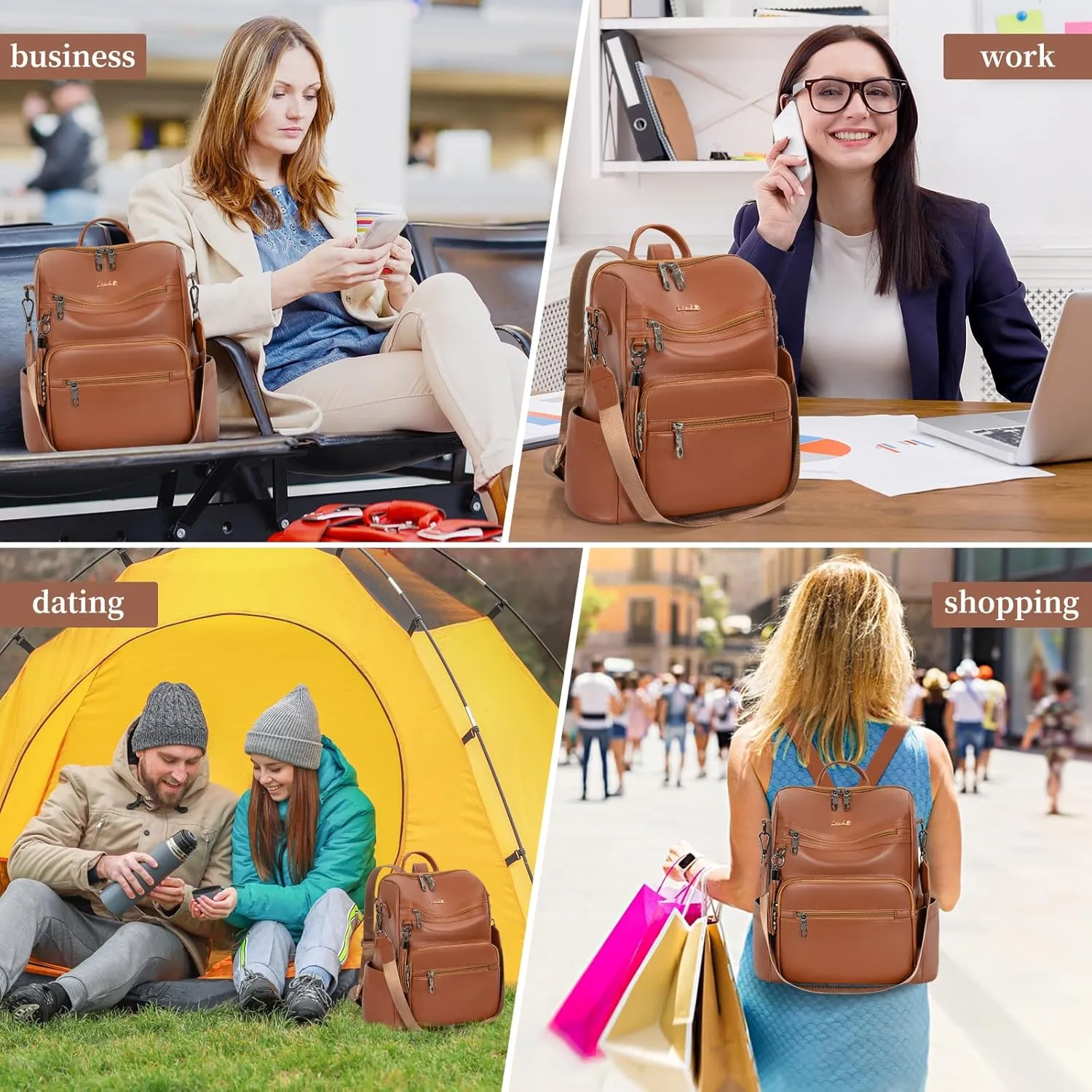 Backpack Purse for Women Travel Convertible Shoulder Tassel Bag Ladies Work Travel Handbags