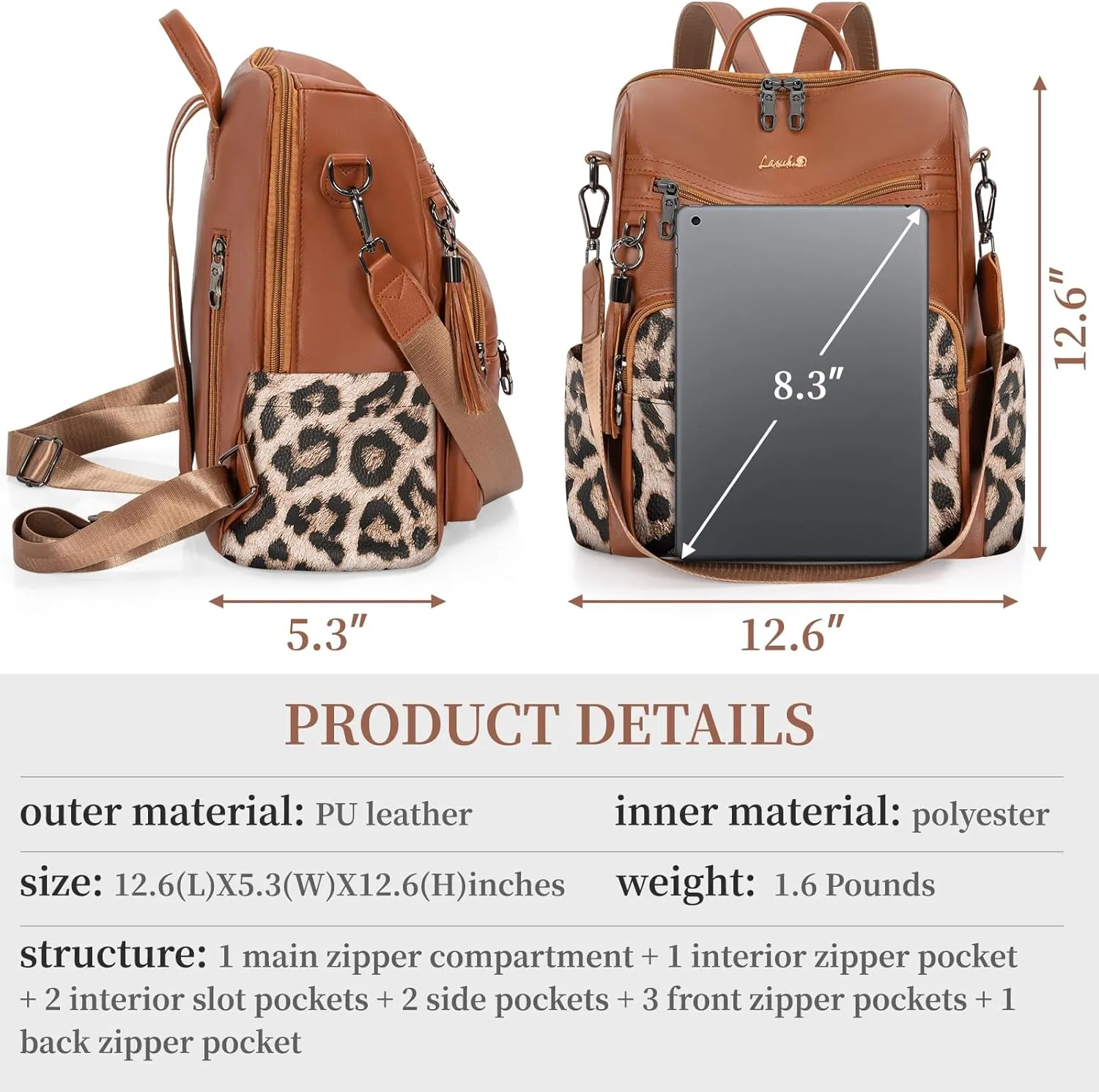 Backpack Purse for Women Travel Convertible Shoulder Tassel Bag Ladies Work Travel Handbags