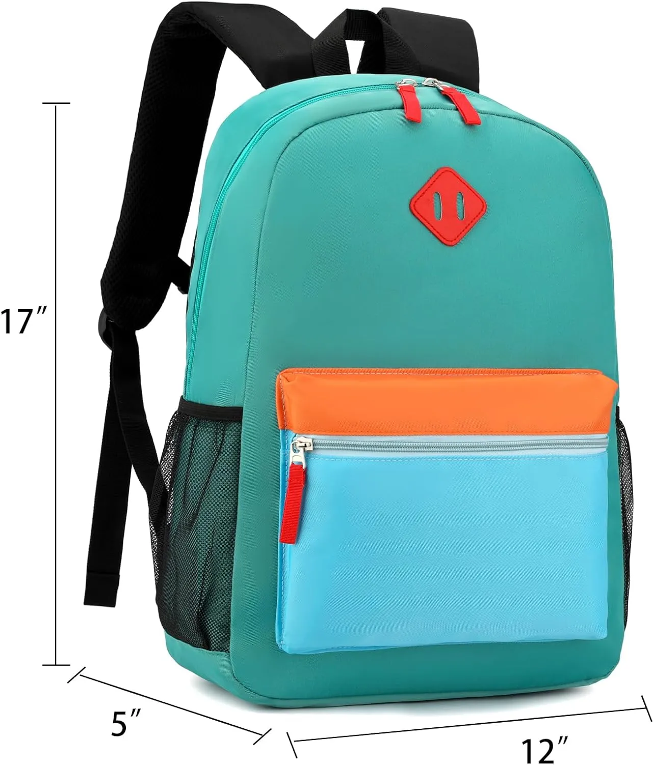 Backpack Set for Girls Boy Kids Backpack with Lunch Box for Elementary Primary Kindergarten School Bag (Lake Green Blue Set, Large)