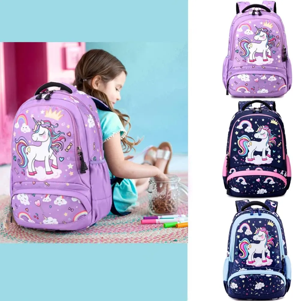Backpack Unicorn for Girls School Preschool Backpack for Girls 3 IN 1 School Bookpack Set with Lunch Bag Pencil Bag