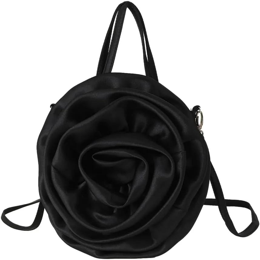 Bag 3D Rose Shape Handbag for Women Fashion Banquet Prom Wedding Evening Bag Crossbody Shoulder Bag