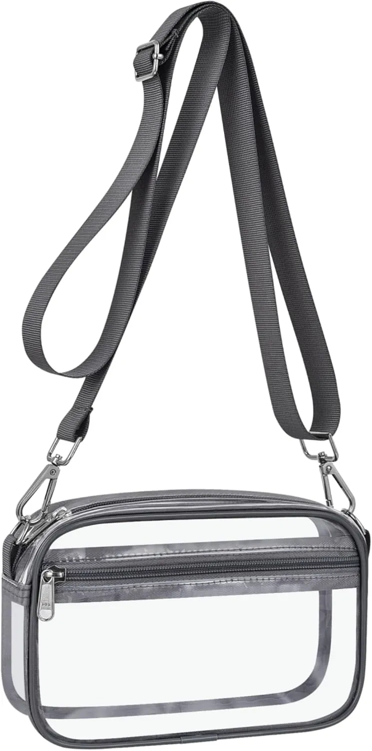 Bagenius Clear Bag for Stadium Events Clear Purse with Removable Strap Transparent Bag for Concert and Sport Events