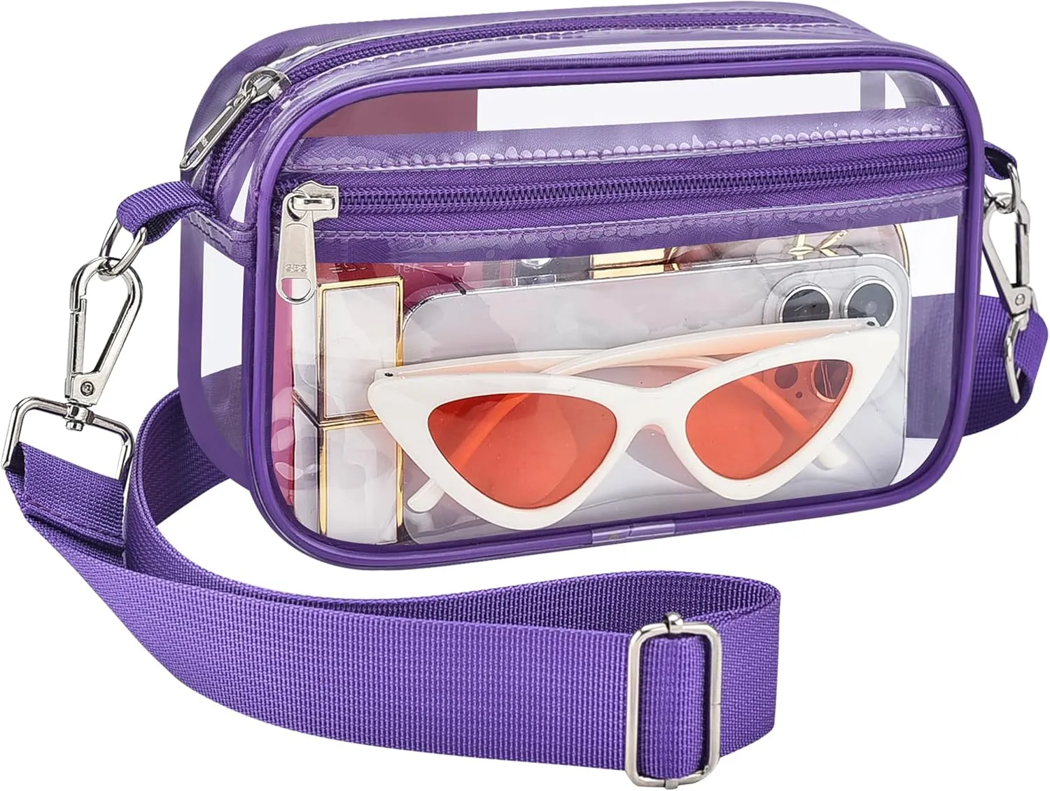 Bagenius Clear Bag for Stadium Events Clear Purse with Removable Strap Transparent Bag for Concert and Sport Events