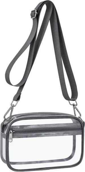 Bagenius Clear Bag for Stadium Events Clear Purse with Removable Strap Transparent Bag for Concert and Sport Events