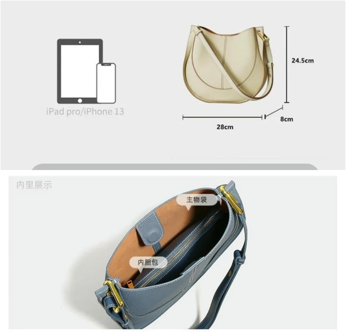 Bags Women'S Bags Shoulder Saddle Bags Fashion Genuine Leather Bags Crossbody Bags Wallets