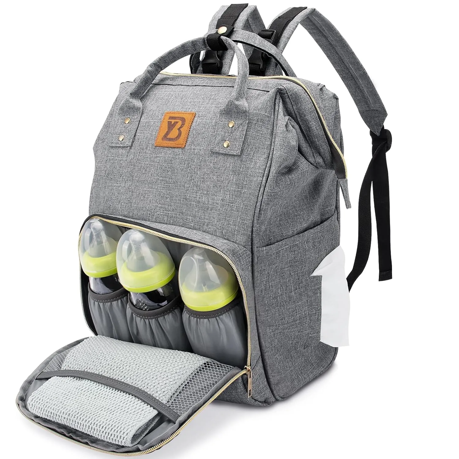 Baoyun Baby Diaper Bag Backpack, Large Capacity Diaper Bags for Boys Girls, Waterproof Travel Bags with Stroller Straps, Diaper Backpack Baby Essentials Must Haves Newborn Stuff