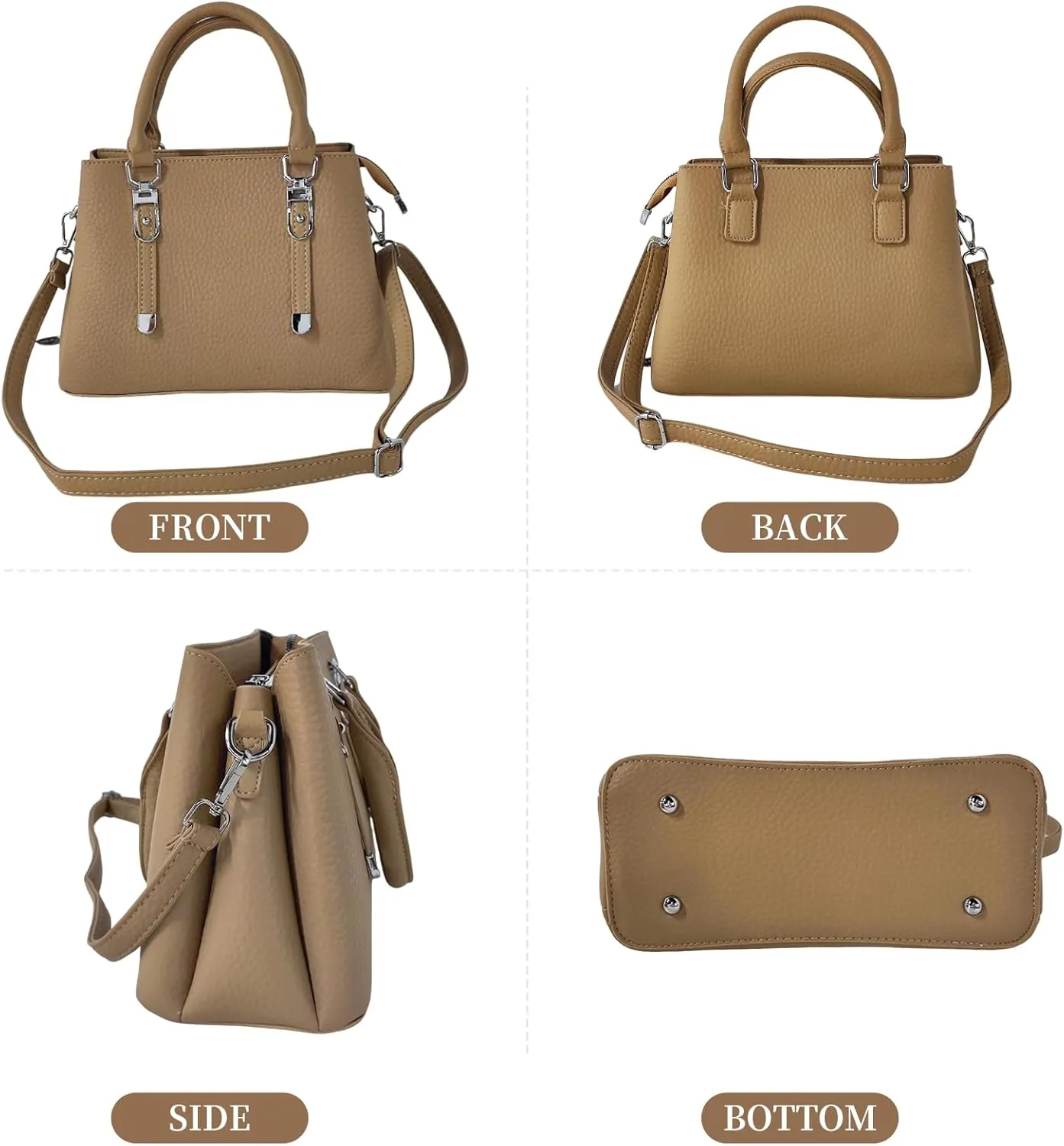 Barsine Purses and Handbags for Women Top Handle Satchel Shoulder Bag Ladies Compartments Purse